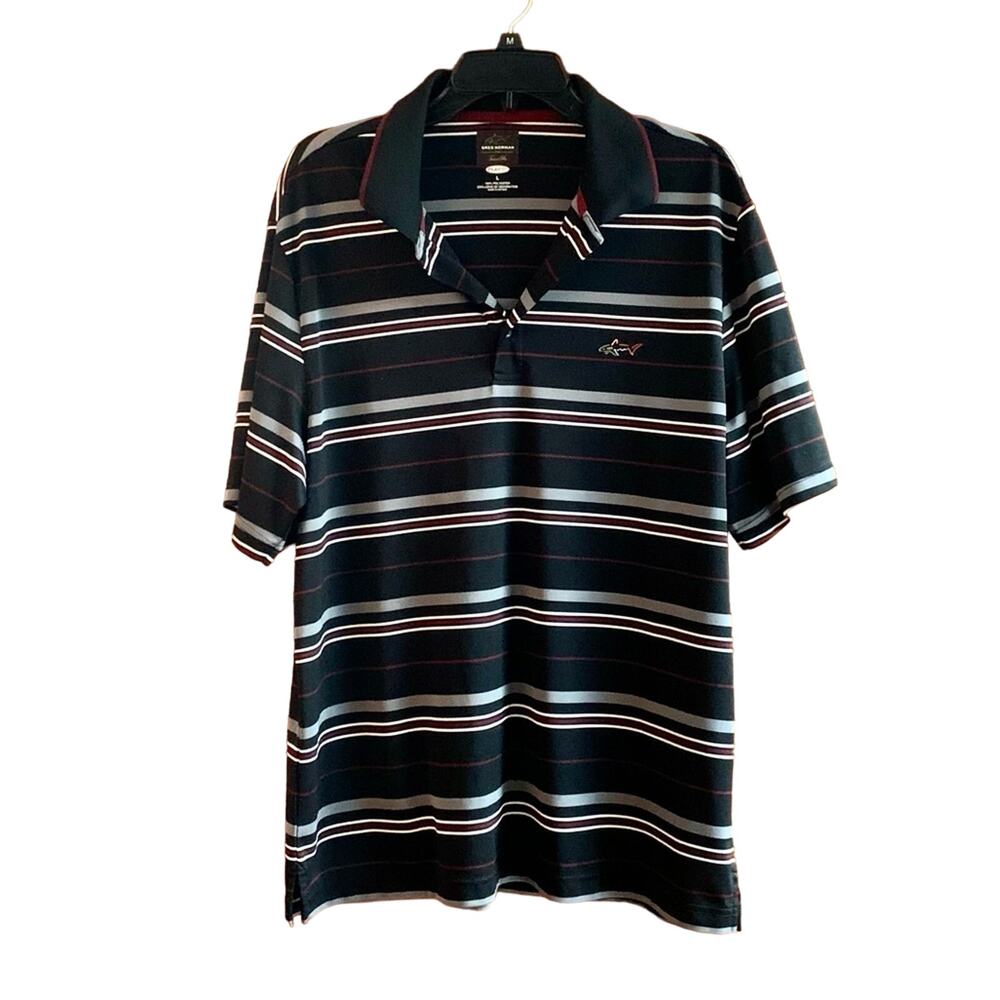 Black Striped Short Sleeve Polo